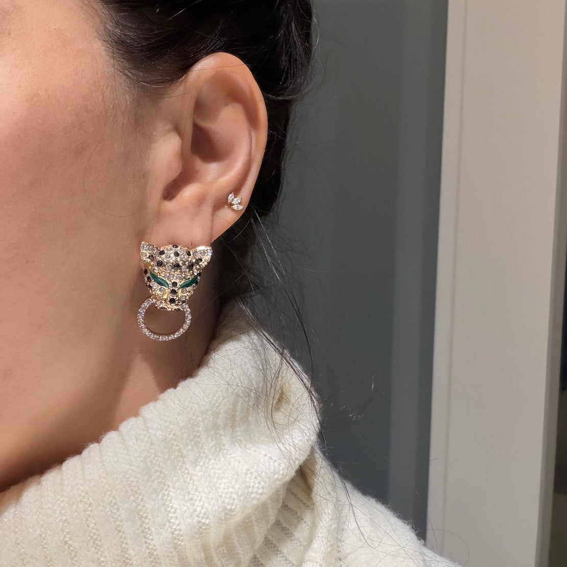 עגילי לביאה - כסף