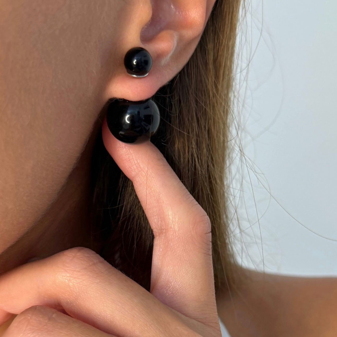 עגילי ברי - שחור