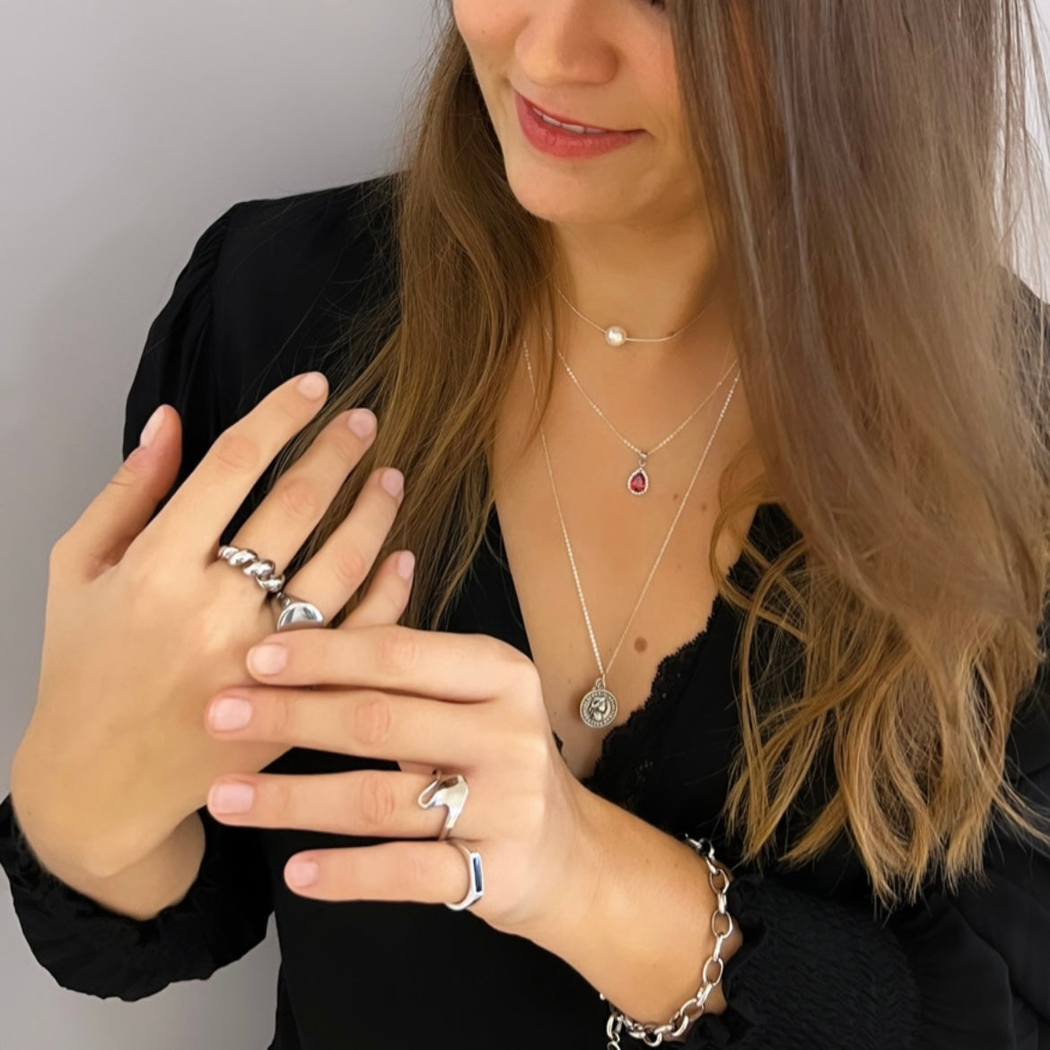 טבעת גלי כסף