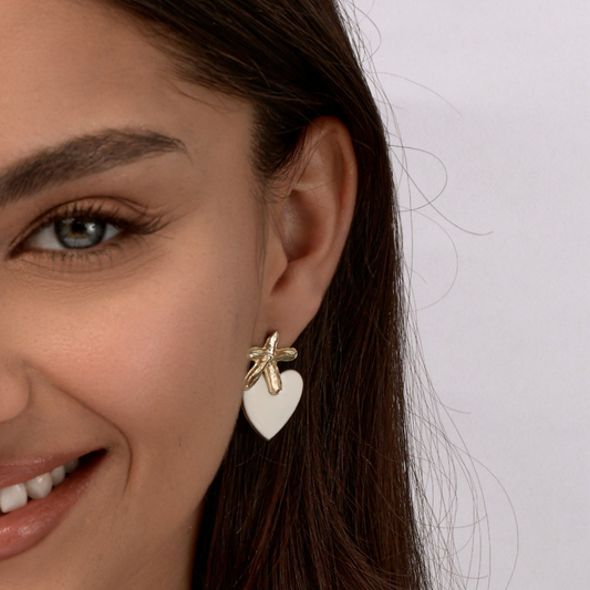 עגילי סטאר לבנים