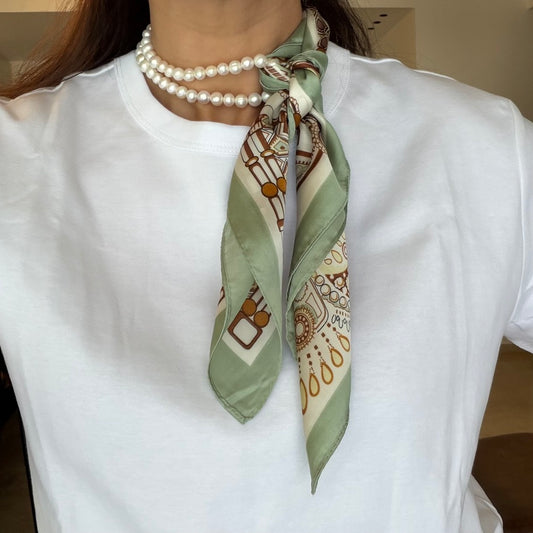 שרשרת צעיף ירוק- חום