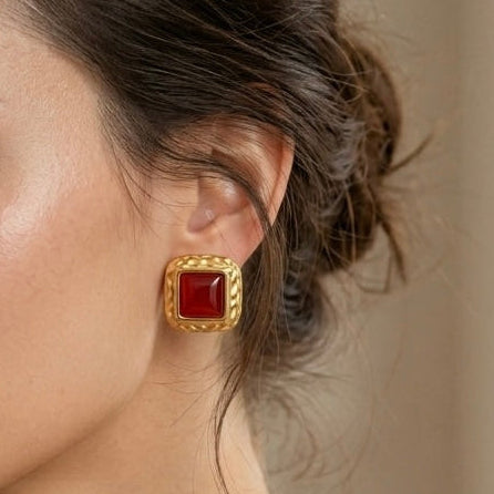 עגילי ויני -בורדו