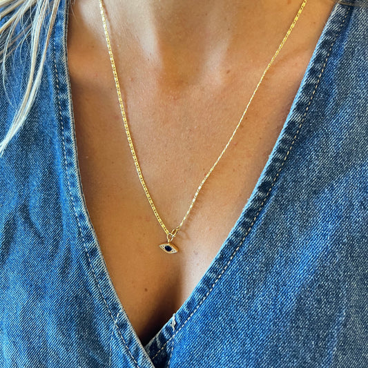 שרשרת עין ארוכה למזל טוב