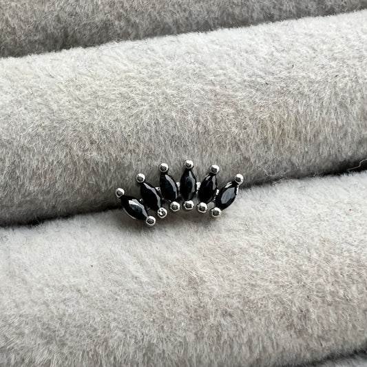 עגיל כתר כסף שחור