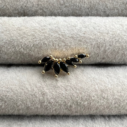 עגיל פרינסס זהב - שחור